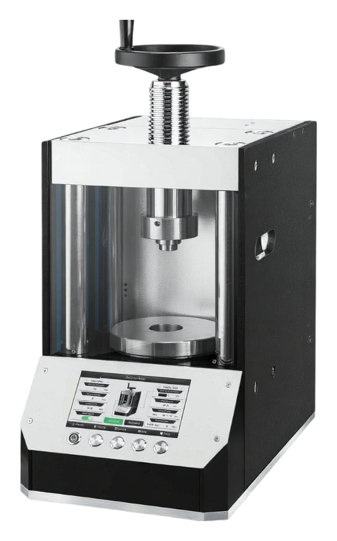 Automatic benchtop hydraulic pellet press with touchscreen control panel