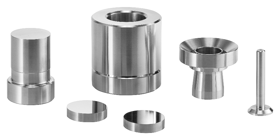 XRF pressing die set with steel ring