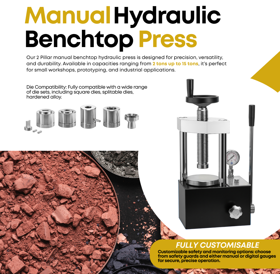 Two-pillar manual hydraulic laboratory press