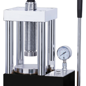 Four-pillar manual hydraulic press, benchtop configuration